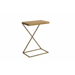 Tavolino da divano DOTI con piedi oro- ripiano legno quercia/laminato in diversi colori - immagine 21
