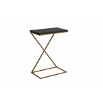 Tavolino da divano DOTI con piedi oro- ripiano legno quercia/laminato in diversi colori - immagine 23