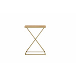 Tavolino da divano DOTI con piedi oro- ripiano legno quercia/laminato in diversi colori - immagine 28