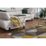 Tavolino da divano DOTI con piedi oro- ripiano legno quercia/laminato in diversi colori - immagine 15