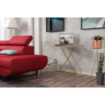 Tavolino da divano DOTI con piedi oro- ripiano legno quercia/laminato in diversi colori - immagine 10