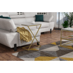 Tavolino da divano DOTI con piedi oro- ripiano legno quercia/laminato in diversi colori - immagine 13