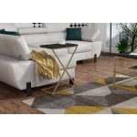 Tavolino da divano DOTI con piedi oro- ripiano legno quercia/laminato in diversi colori - immagine 14