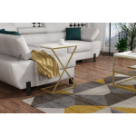 Tavolino da divano DOTI con piedi oro- ripiano legno quercia/laminato in diversi colori - immagine 16