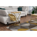 Tavolino da divano DOTI con piedi oro- ripiano legno quercia/laminato in diversi colori - immagine 18