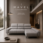 Divano con penisola relax con estensione di seduta Mavel S