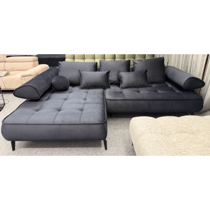 Divano angolare con funzione relax SELEDO MINI in rivestimento nero