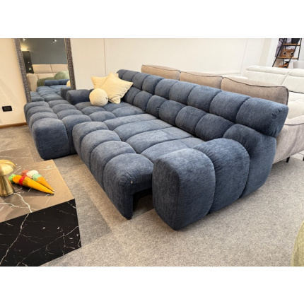 Divano angolare bubble con estensione  CAMPILE in blu notte