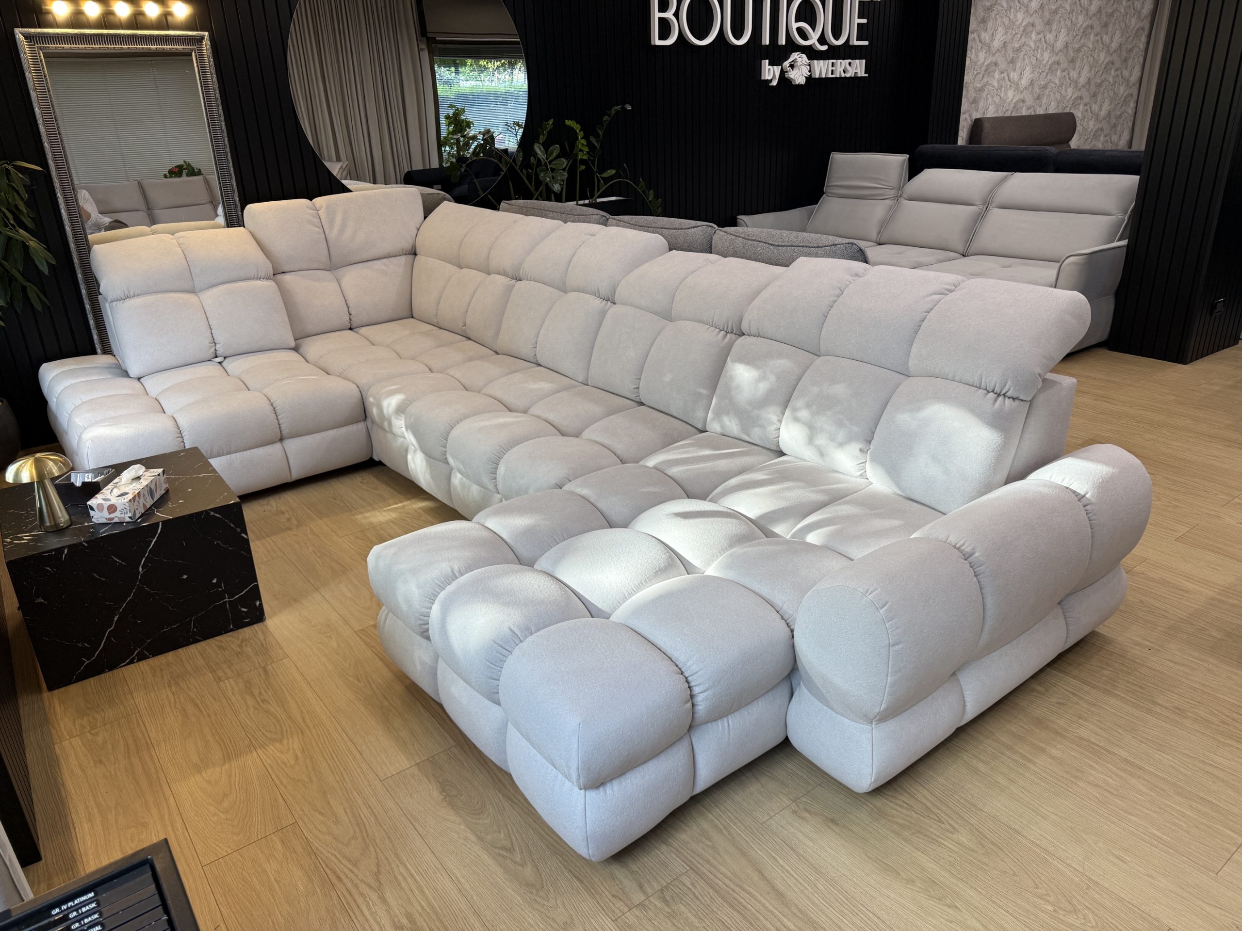 tollo xl show room vikado arredamento bolzano (2) Divano angolare con contenitore TOLLO XL forma U lato penisola lungo a sinistra - immagine 1