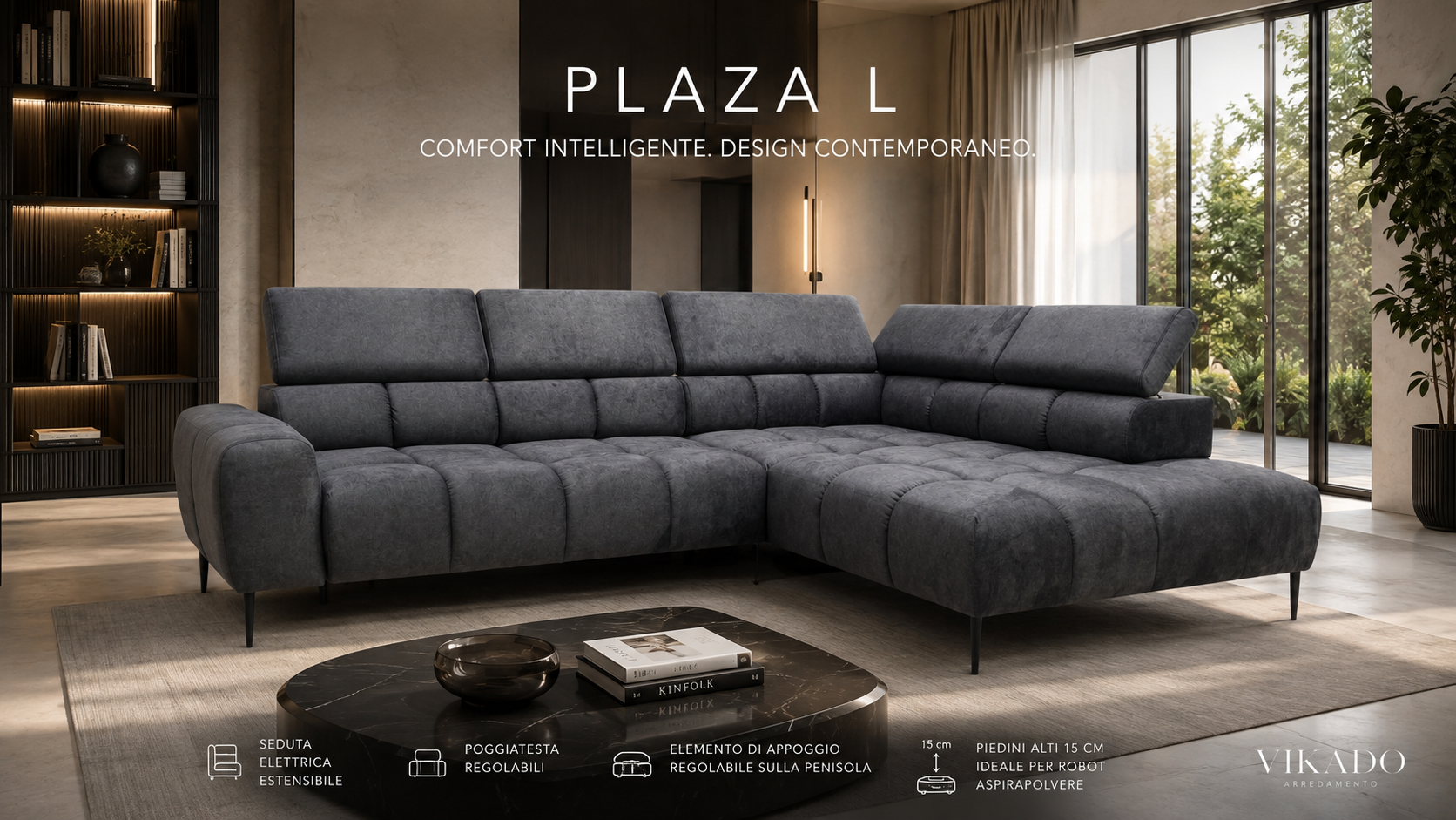 divano-angolare-plaza-l-disponibile-subite-grigio-vikado-bolzano (1) Plaza L Disponibile Subito | Divano Angolare con Seduta Elettrica | Vikado Bolzano - immagine 1