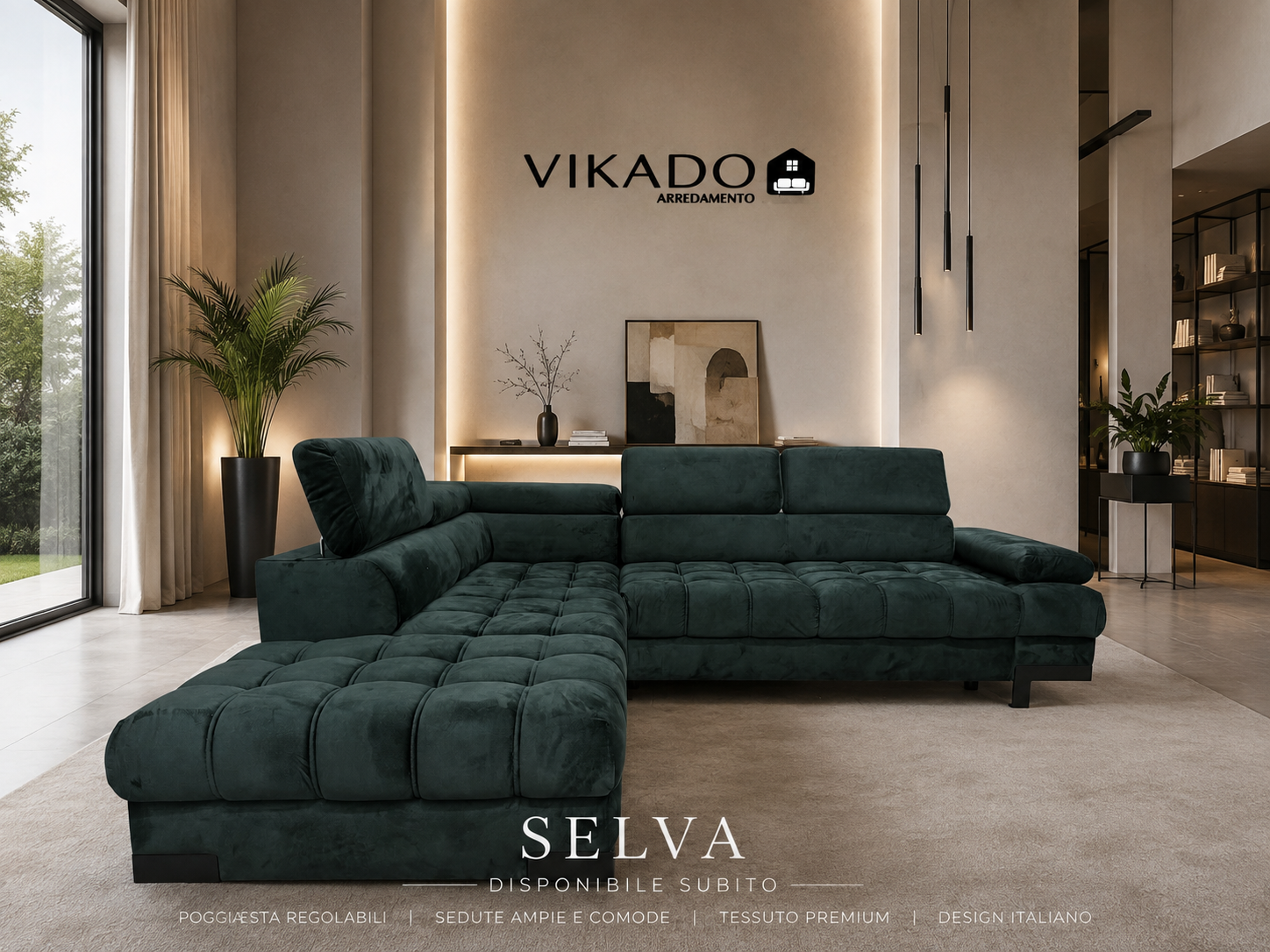 divano-angolare-selva-disponibile-subito-verde-bosco-vikado -bolzano Divano Angolare Selva Disponibile Subito | Verde Bosco | Vikado Bolzano - immagine 1