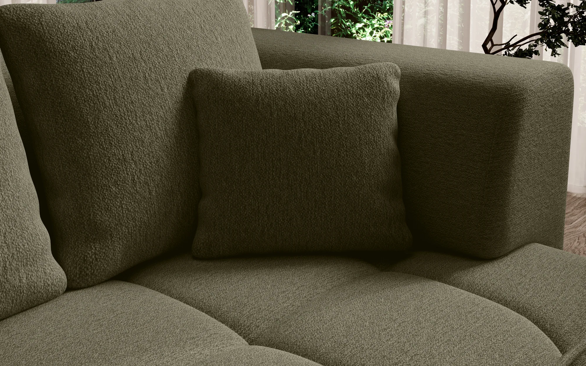 Schlafsofa Albio Big Sofa – Detail, im Raum
