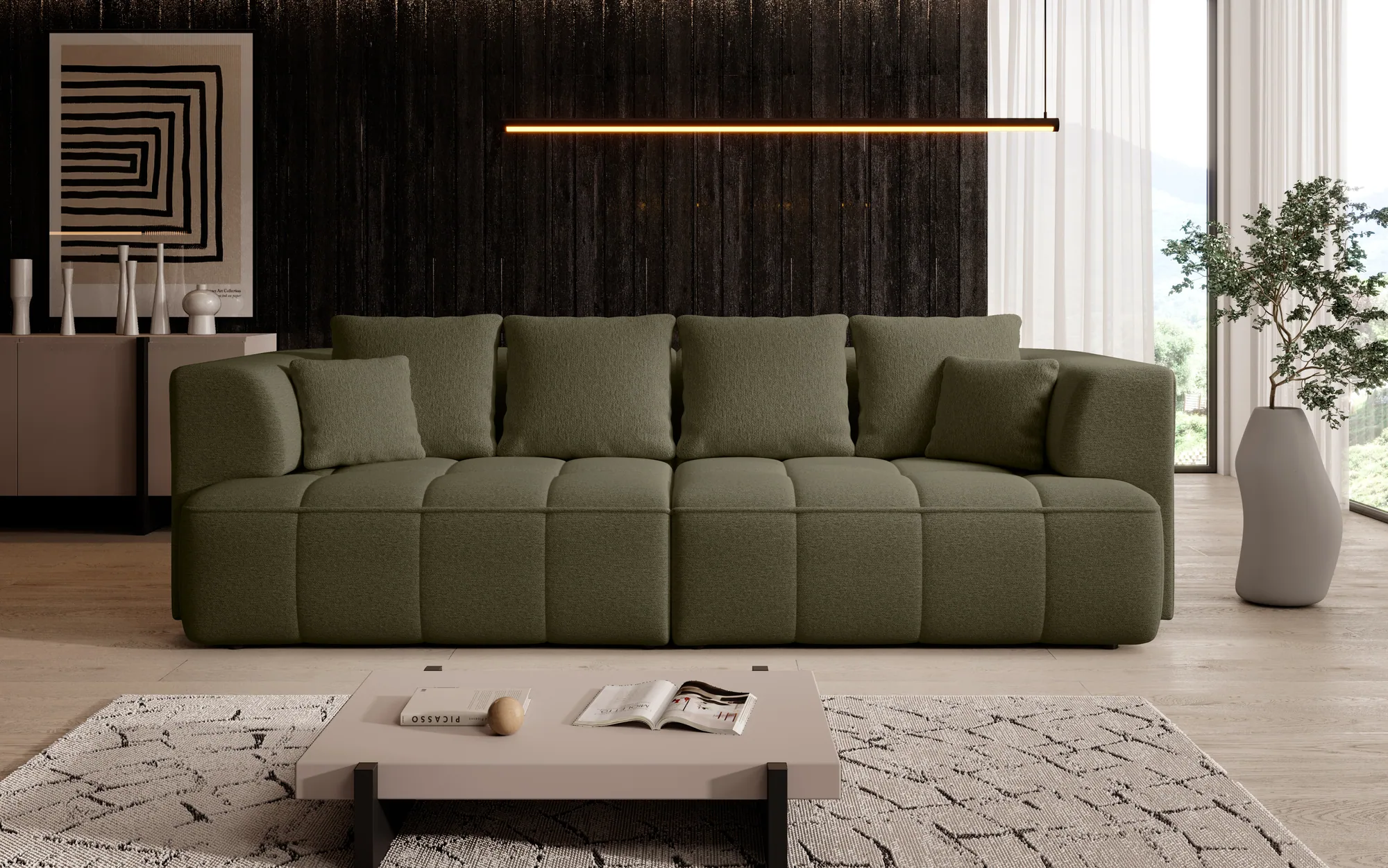Schlafsofa Albio Big Sofa – Frontansicht, im Raum