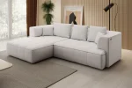 Eckschlafsofa mit elektrischem Sitz Albio – im Raum