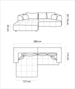 Eckschlafsofa mit elektrischem Sitz Albio – Maße