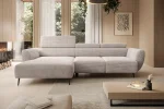 Relax-Ecksofa mit elektrischem Sitz ALISSON – Funktion geöffnet, im Raum