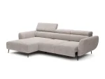 Relax-Ecksofa mit elektrischem Sitz ALISSON – Funktion geöffnet, auf weißem Hintergrund