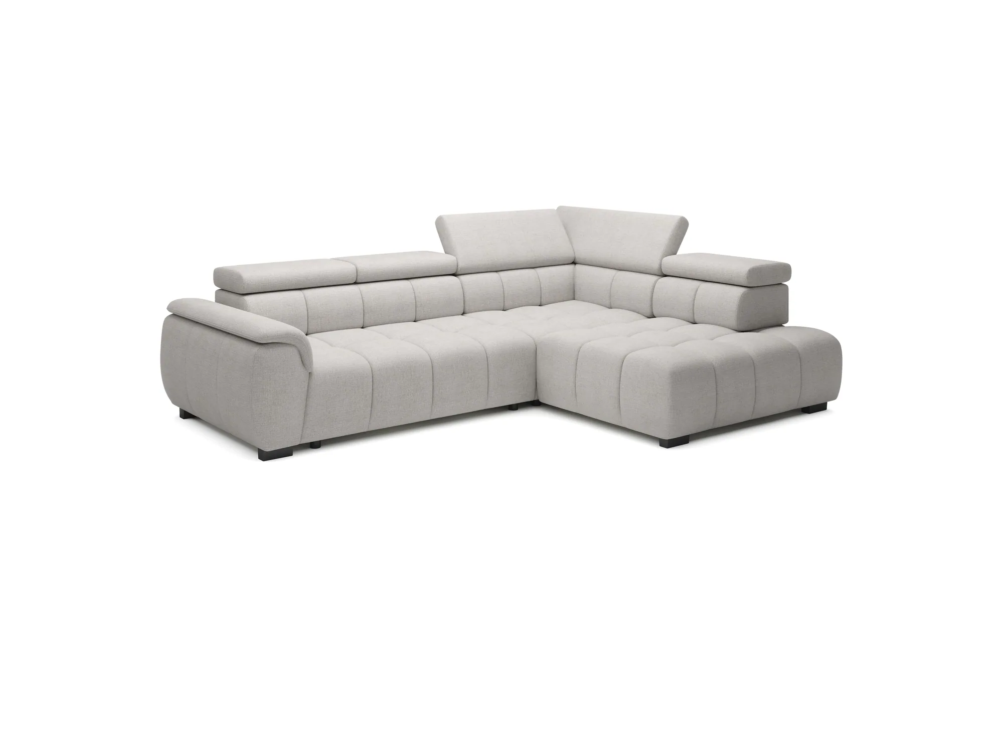 Relax-Ecksofa mit elektrischem Sitz ALVIN L – auf weißem Hintergrund