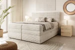 Boxspring-Doppelbett mit Bettkasten AMBER – im Raum