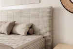 Boxspring-Doppelbett mit Bettkasten AMBER – Detail, im Raum