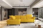 Eckschlafsofa mit Bettkasten APULLA – im Raum
