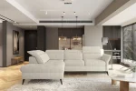 Eckschlafsofa mit Bettkasten APULLA – im Raum