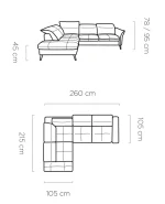 Eckschlafsofa mit Bettkasten APULLA – Maße