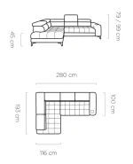 Ecksofa Astola – Maße