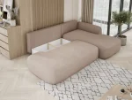 Divano letto angolare con contenitore BLOOM S – funzione aperta, ambientazione