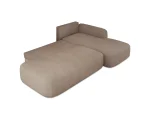 Divano letto angolare con contenitore BLOOM S – funzione aperta, su sfondo bianco