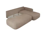 Divano letto angolare con contenitore BLOOM S – funzione aperta, su sfondo bianco