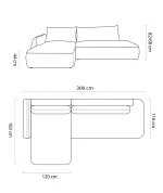 Divano letto angolare con contenitore BLOOM S – dimensioni