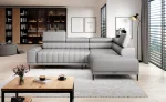 Eckschlafsofa mit Bettkasten CALDO L – im Raum