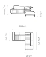 Eckschlafsofa mit Bettkasten CALDO L – Maße