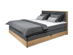 Boxspring-Doppelbett mit Bettkasten CALPA – auf weißem Hintergrund