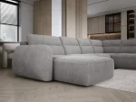 U-förmiges Eckschlafsofa mit elektrischem Sitz und Bettkasten CALVANO XL – Detail, im Raum