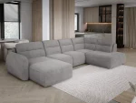 U-förmiges Eckschlafsofa mit elektrischem Sitz und Bettkasten CALVANO XL – Ansicht von oben, im Raum