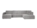 U-förmiges Eckschlafsofa mit elektrischem Sitz und Bettkasten CALVANO XL – auf weißem Hintergrund