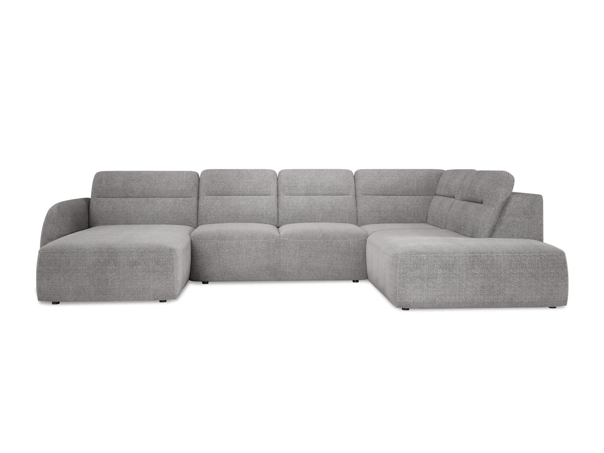 U-förmiges Eckschlafsofa mit elektrischem Sitz und Bettkasten CALVANO XL – auf weißem Hintergrund