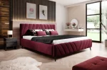 Polster-Doppelbett mit Bettkasten CALYPSO – im Raum