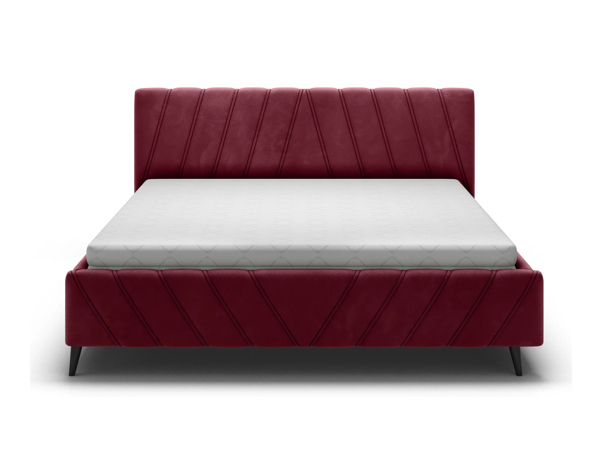Polster-Doppelbett mit Bettkasten CALYPSO – auf weißem Hintergrund