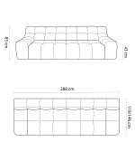 3-Sitzer-Schlafsofa CAMPILE BIG SOFA – Maße