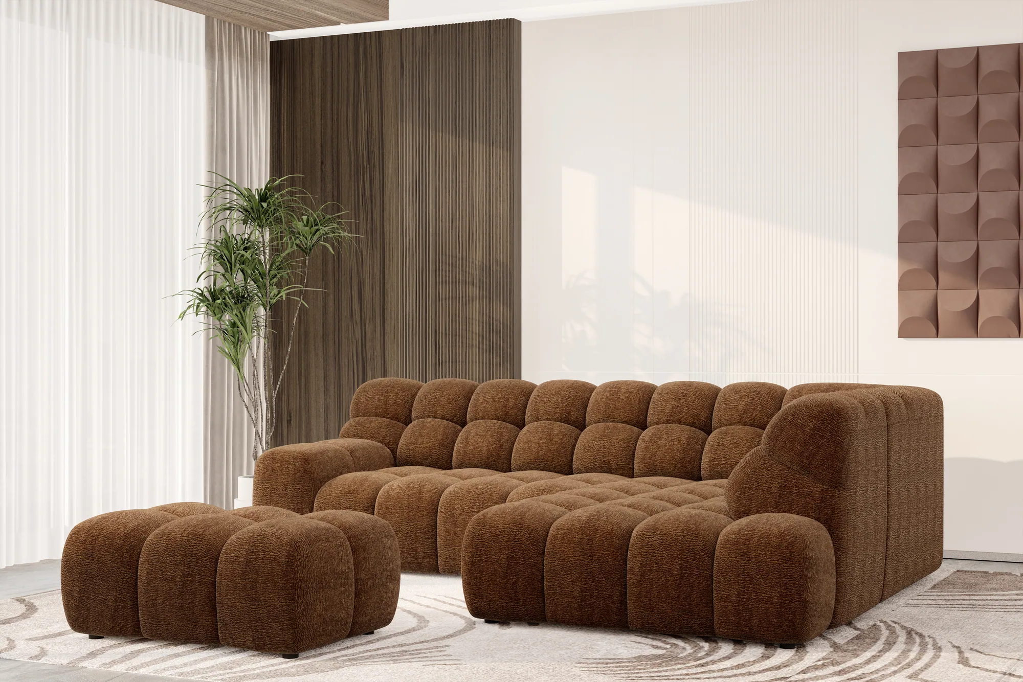 Divano angolare relax con seduta elettrica CAMPILE L – ambientazione