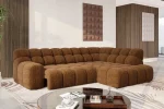 Divano angolare relax con seduta elettrica CAMPILE L – funzione aperta, ambientazione