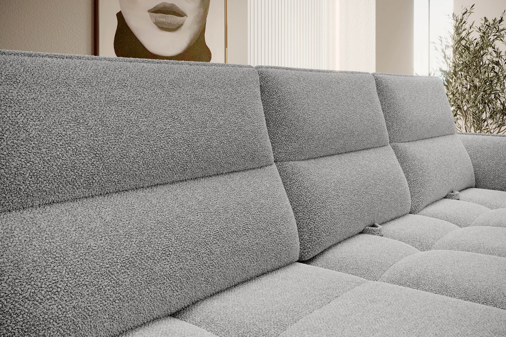 Relax-Ecksofa Campina Mini – Detail, im Raum