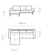 Relax-Ecksofa Campina Mini – Maße