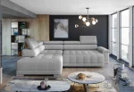 Relax-Ecksofa mit elektrischem Sitz CAMPO L – Funktion geöffnet, im Raum