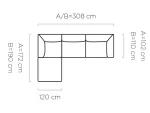 Divano angolare CANDELO Mini – misure
