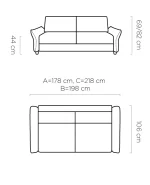 120-Sitzer-Schlafsofa CANTO 120 – Maße