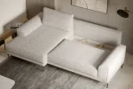 Eckschlafsofa mit Bettkasten CAPITOL – Bettkasten geöffnet, im Raum